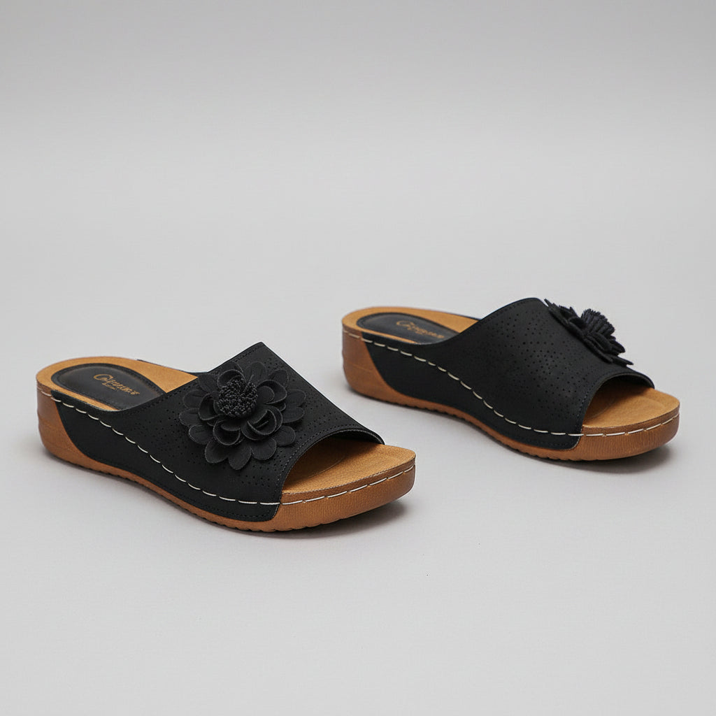 Flower Wedges Sandals Summer Fashion Retro Hollow Sandals Holiday Beach Shoes For Women....