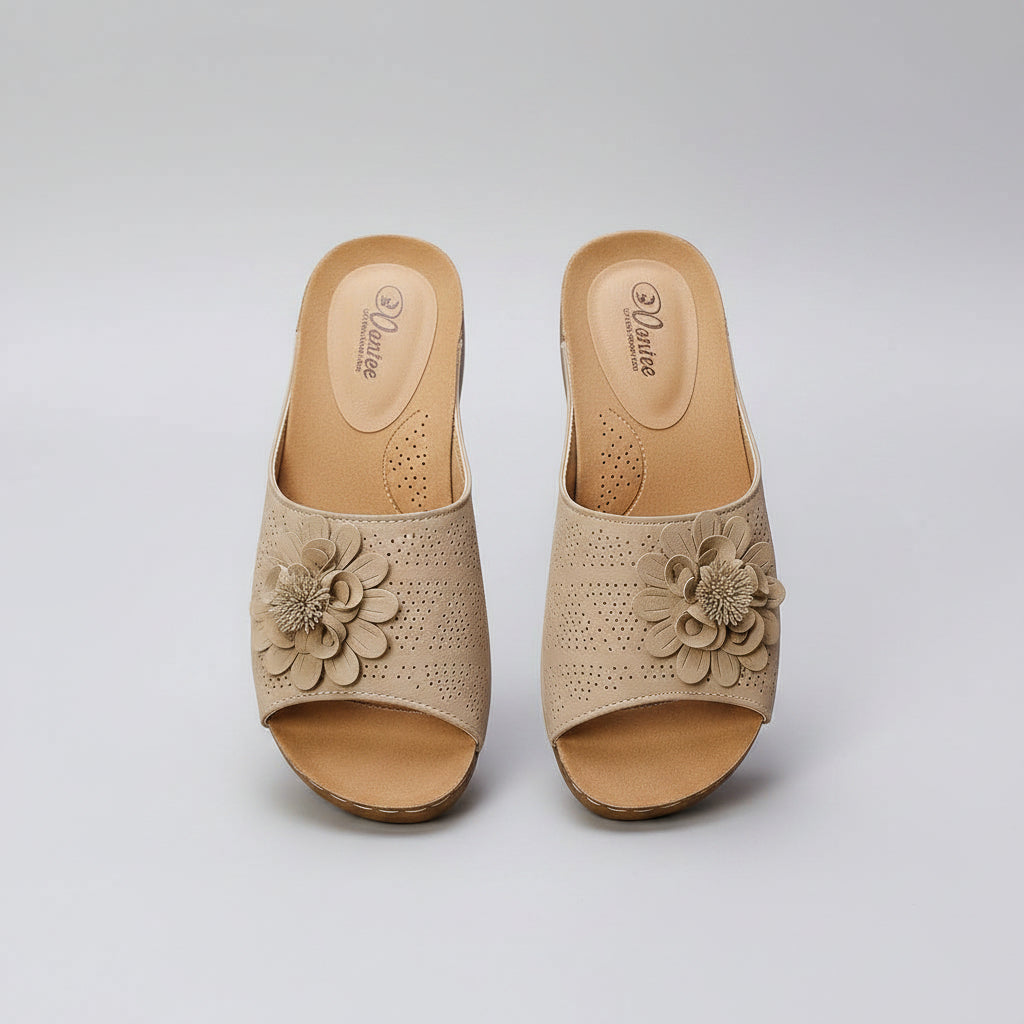 Flower Wedges Sandals Summer Fashion Retro Hollow Sandals Holiday Beach Shoes For Women...