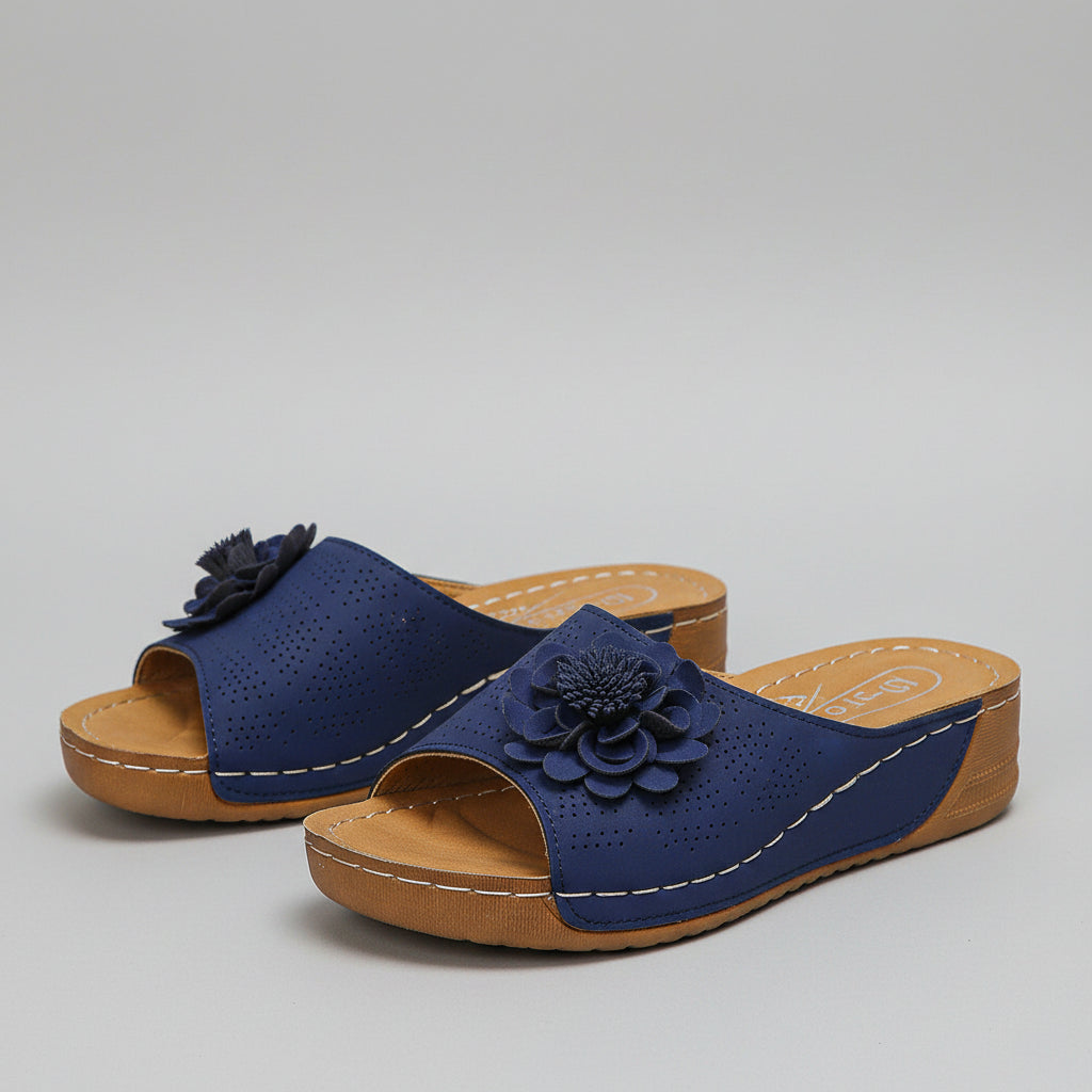Flower Wedges Sandals Summer Fashion Retro Hollow Sandals Holiday Beach Shoes For Women.