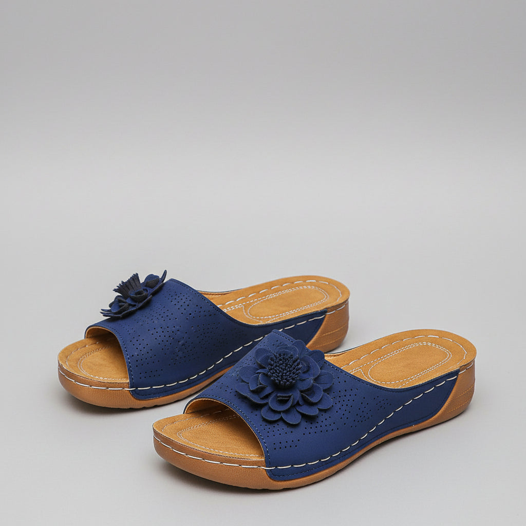 Flower Wedges Sandals Summer Fashion Retro Hollow Sandals Holiday Beach Shoes For Women_..